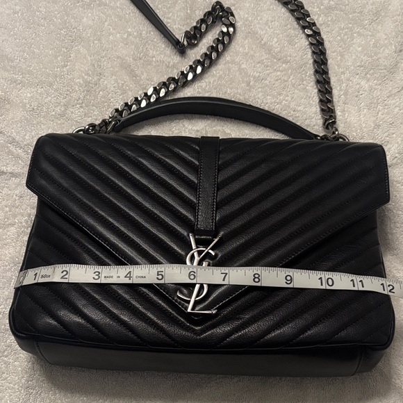 Yves Saint Laurent Black Chevron Shoulder Bag - Picture 3 of 15